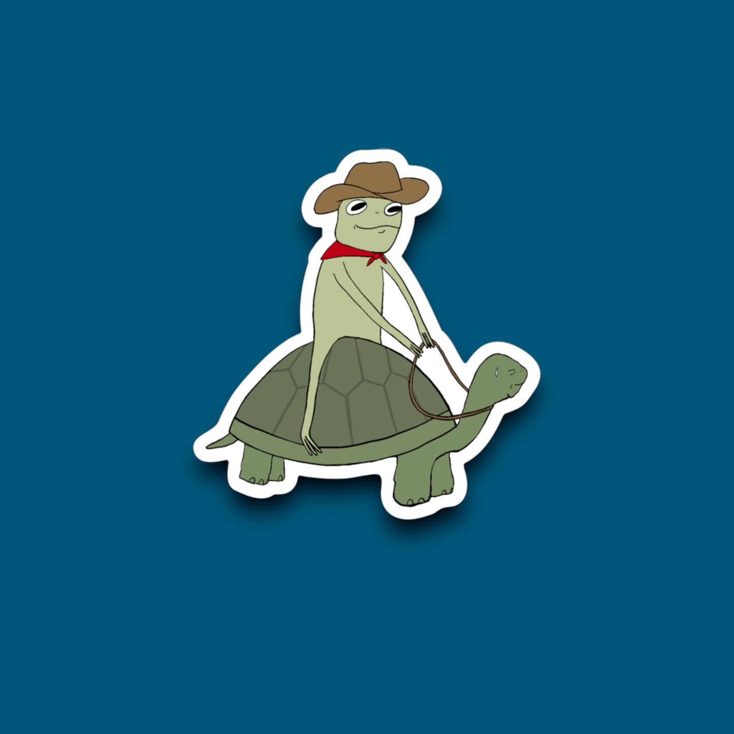 Frog Ridin’ A Turtle Sticker