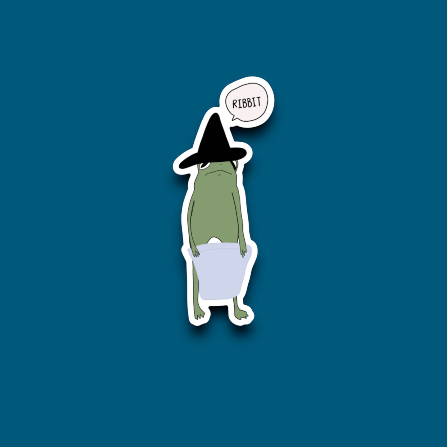 Halloween Witch Frog Sticker