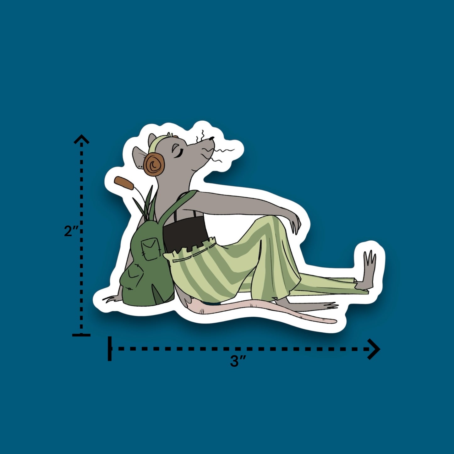 Chillin’ Lady Rat Sticker (Pack of 12)