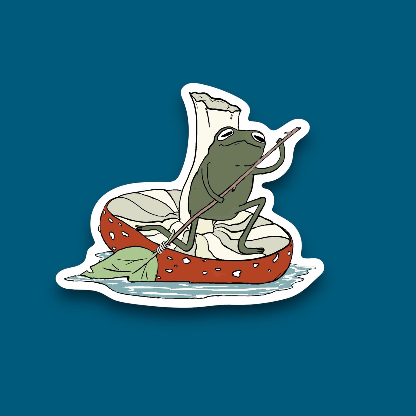 Mushroom Raft Frog Sticker
