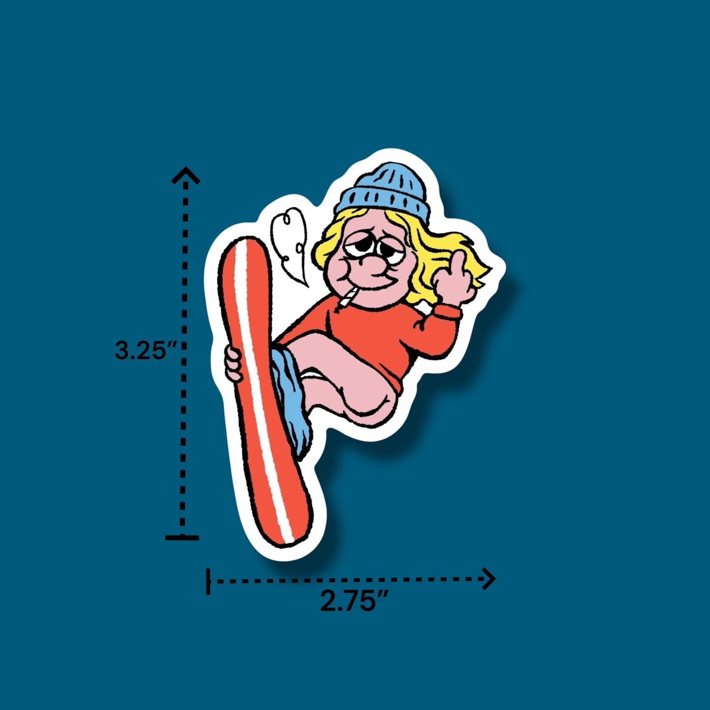 Snowboard Bum Sticker (Pack of 12)