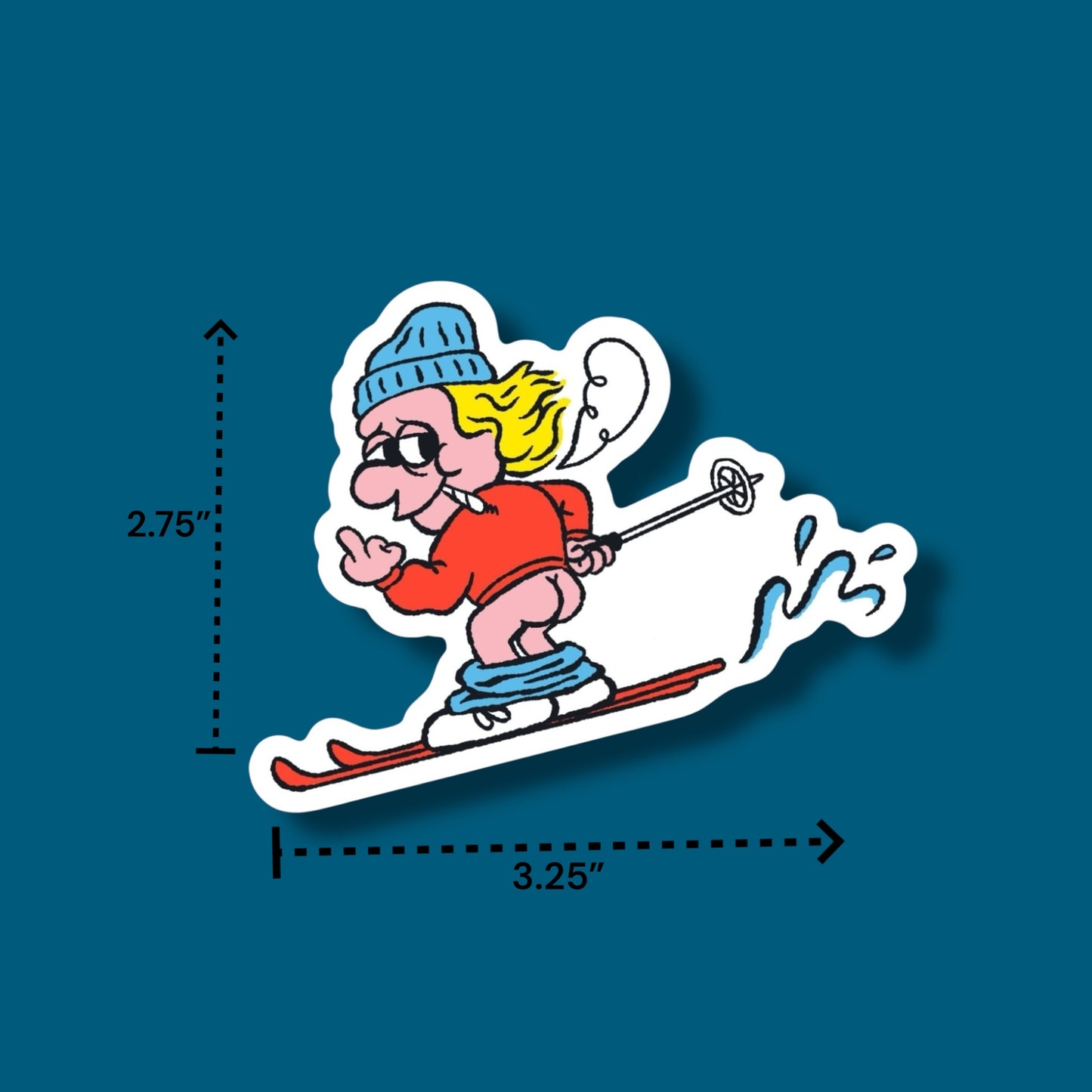 Smoking Ski Bum Sticker (Pack of 12)