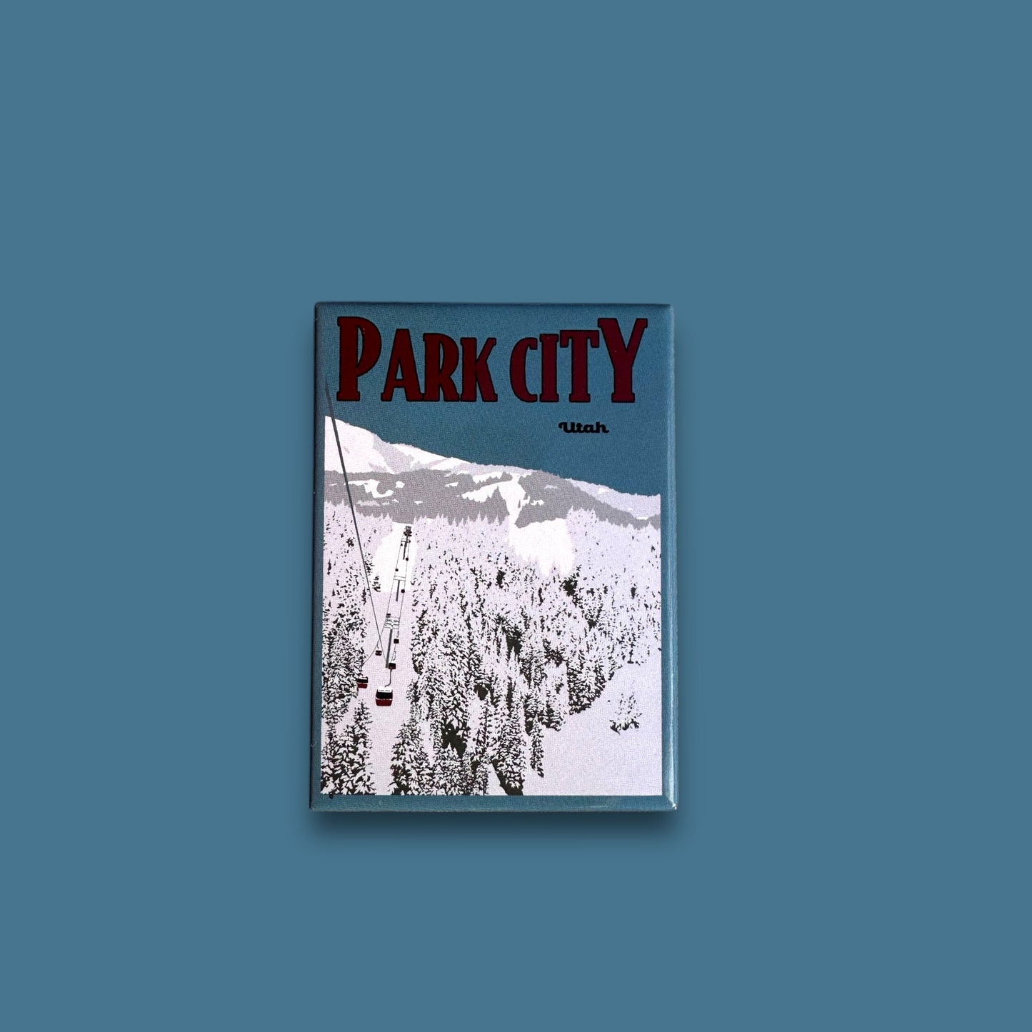 Park City Winter Ski Lift Fridge Magnet
