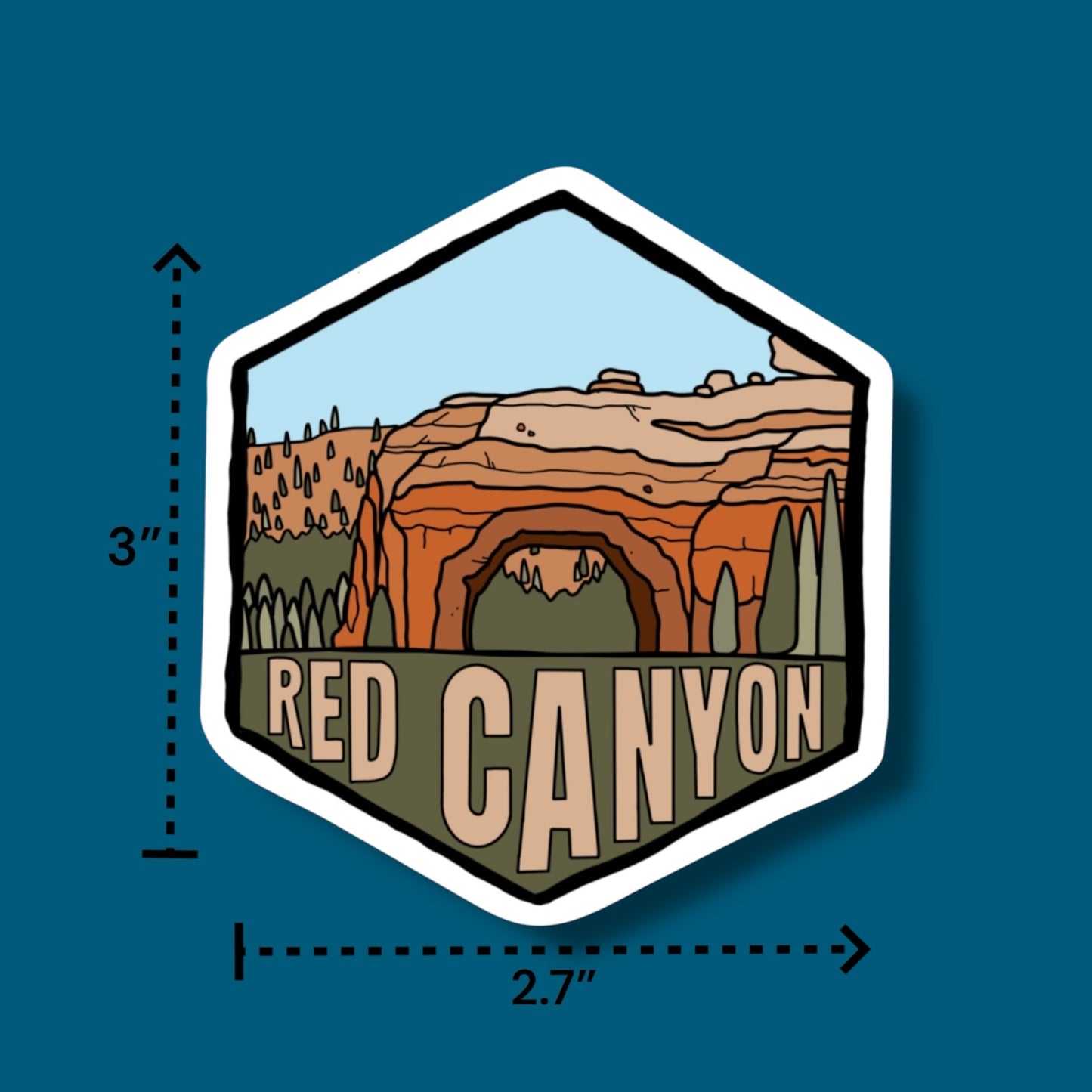 Red Canyon, Dixie National Forest, Utah - Hexagon Sticker