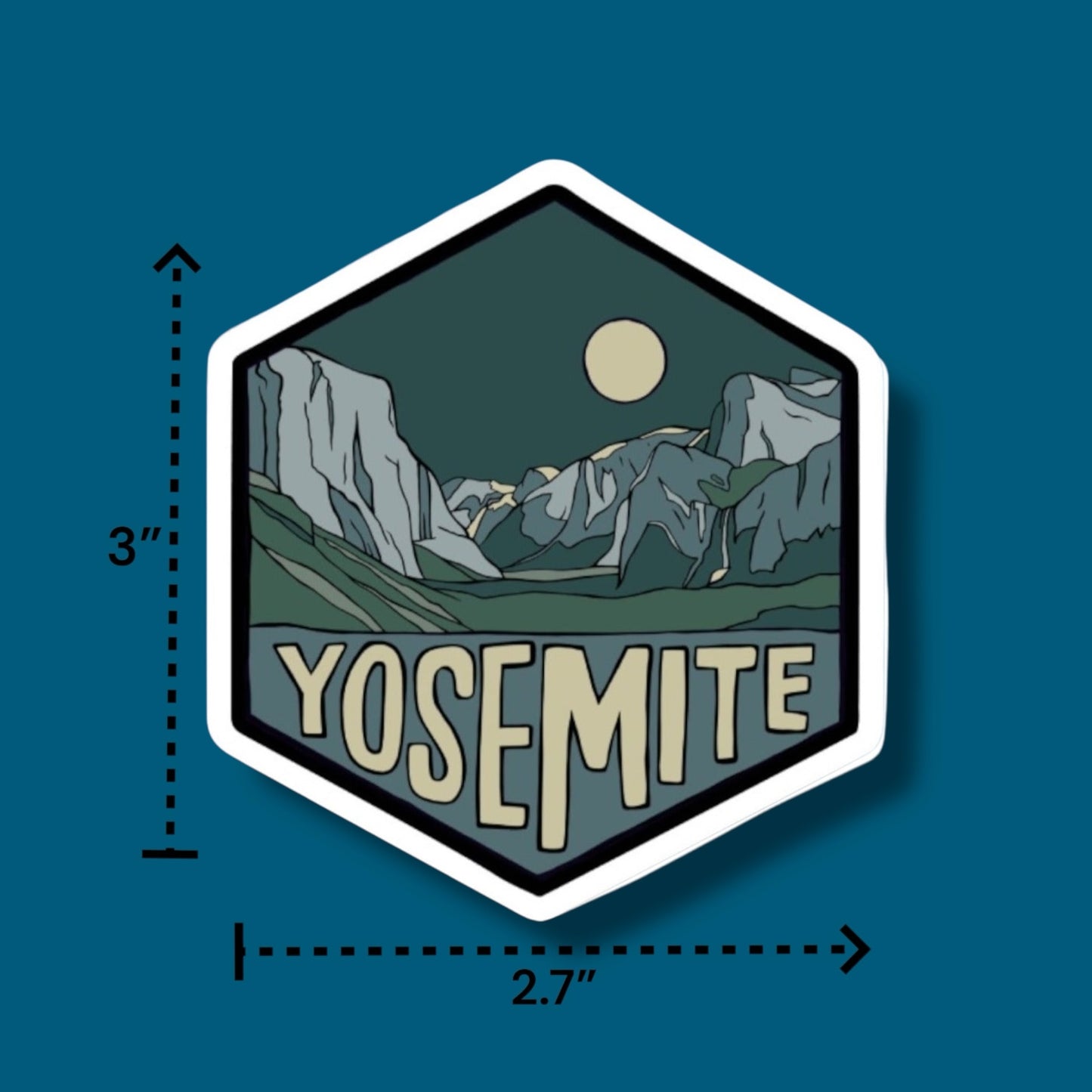 Yosemite National Park, California- Hexagon Sticker (Pack of 12)