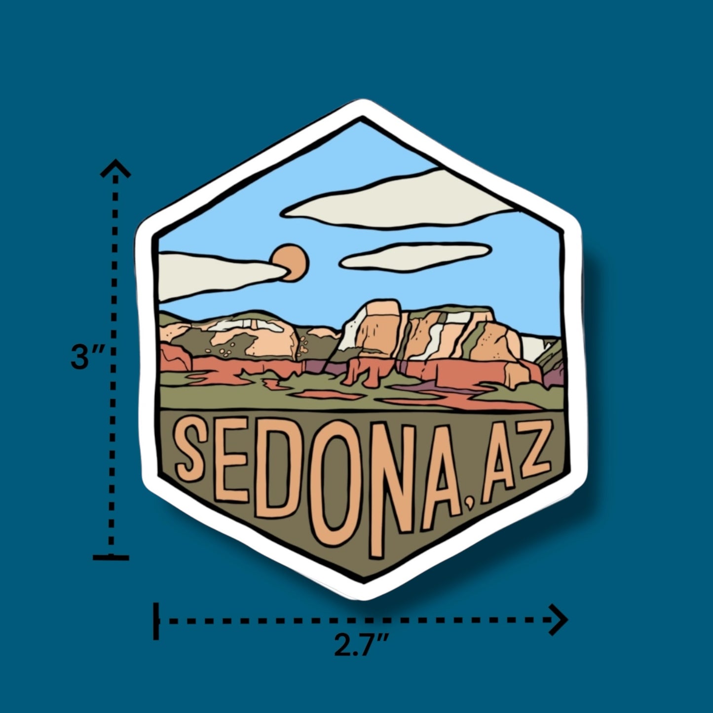 Sedona, Arizona- Hexagon Sticker (Pack of 12)