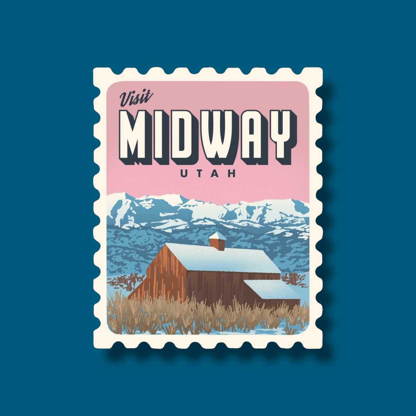 Midway Utah Stamp Sticker (Pack of 12)