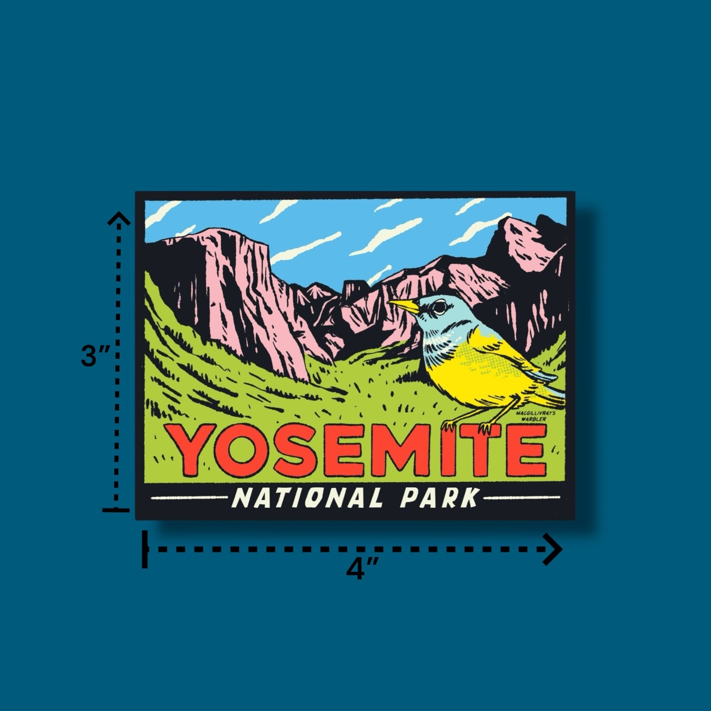 Yosemite National Park Warbler Sticker (Pack of 12)