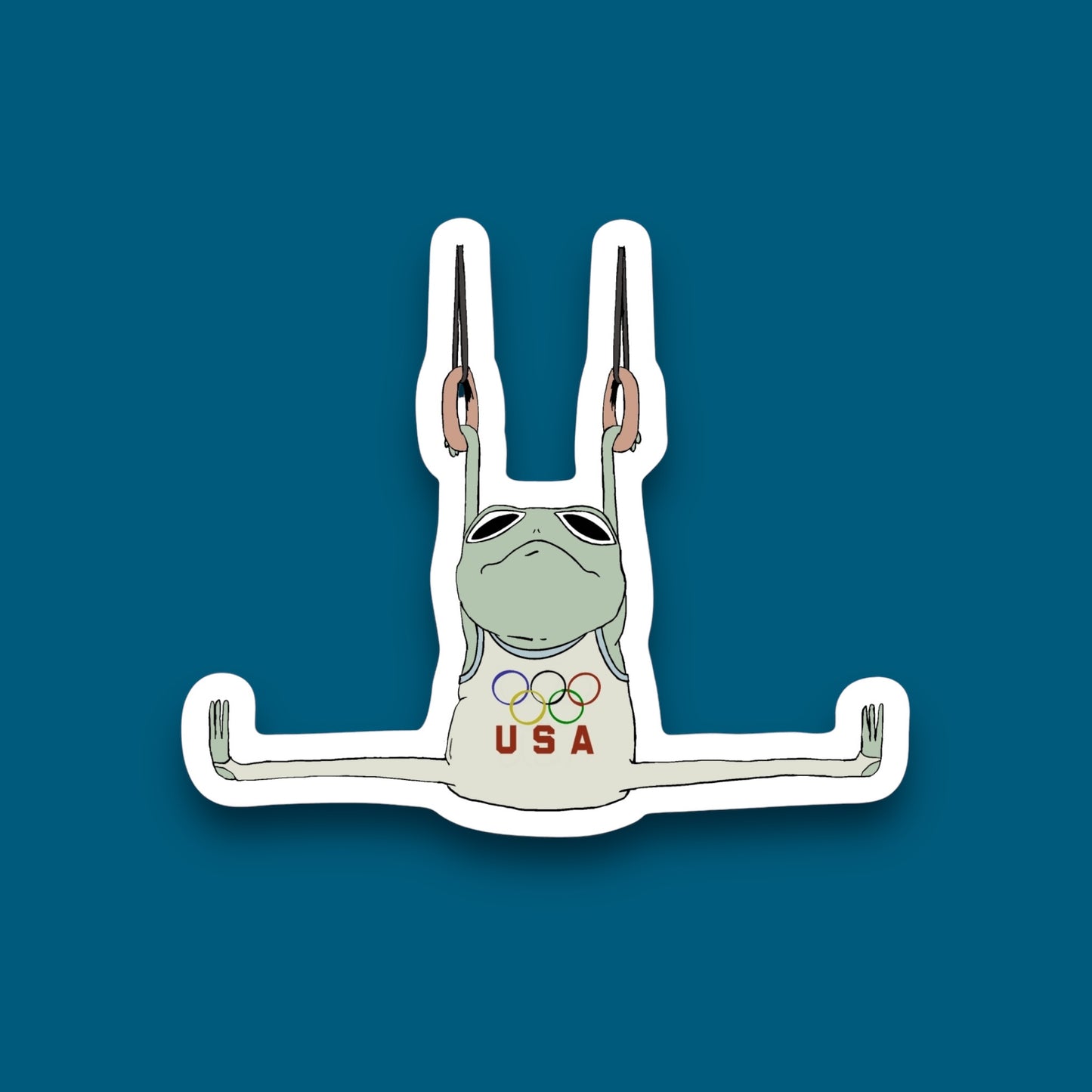 Olympic Rings Frog Sticker (Pack of 12)