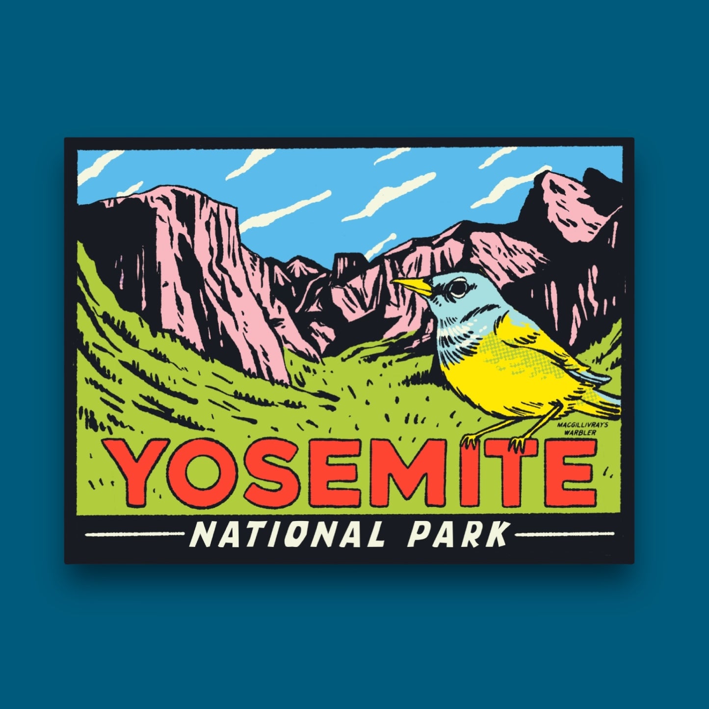 Yosemite National Park Warbler Sticker (Pack of 12)