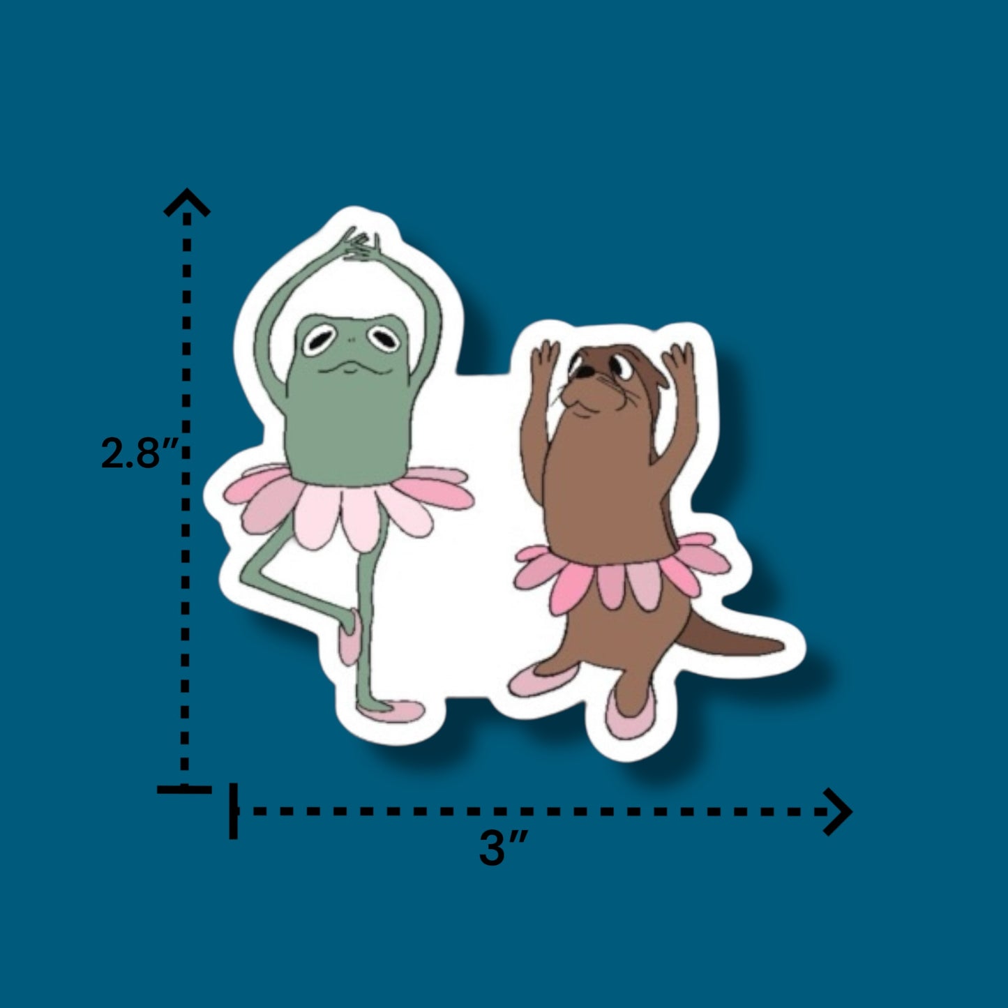 Ballerina Frog & Otter Sticker