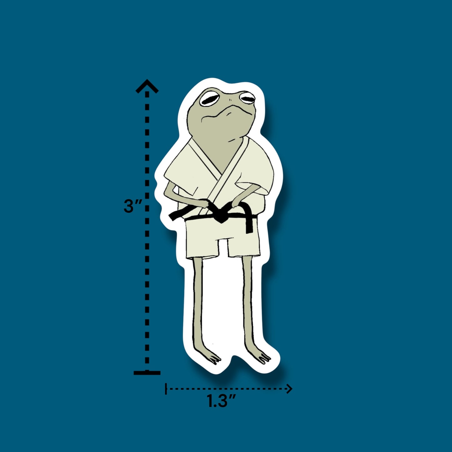Black Belt Frog Sticker
