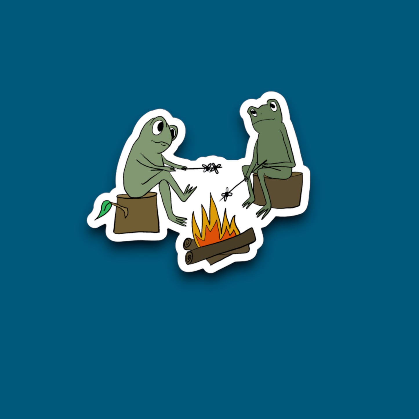 Campfire Frogs Sticker