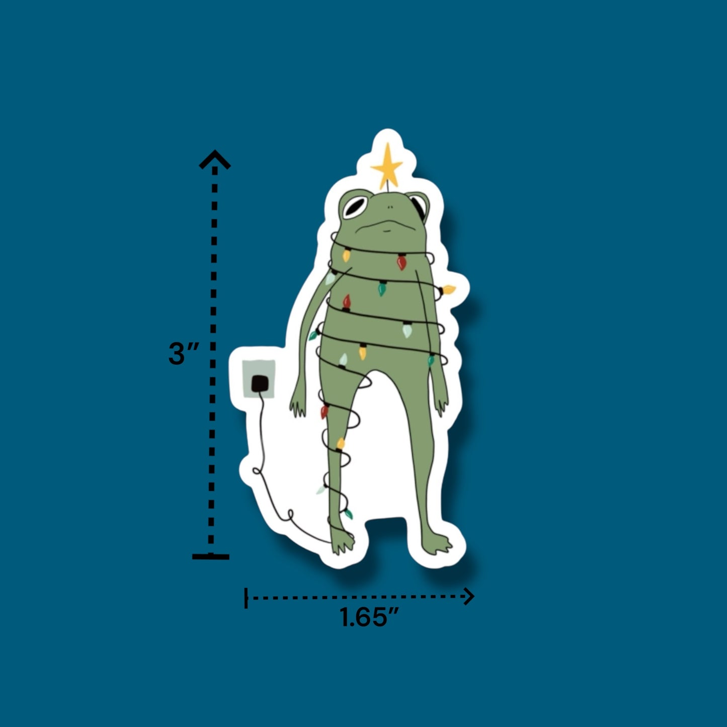 Christmas Lights Frog Sticker