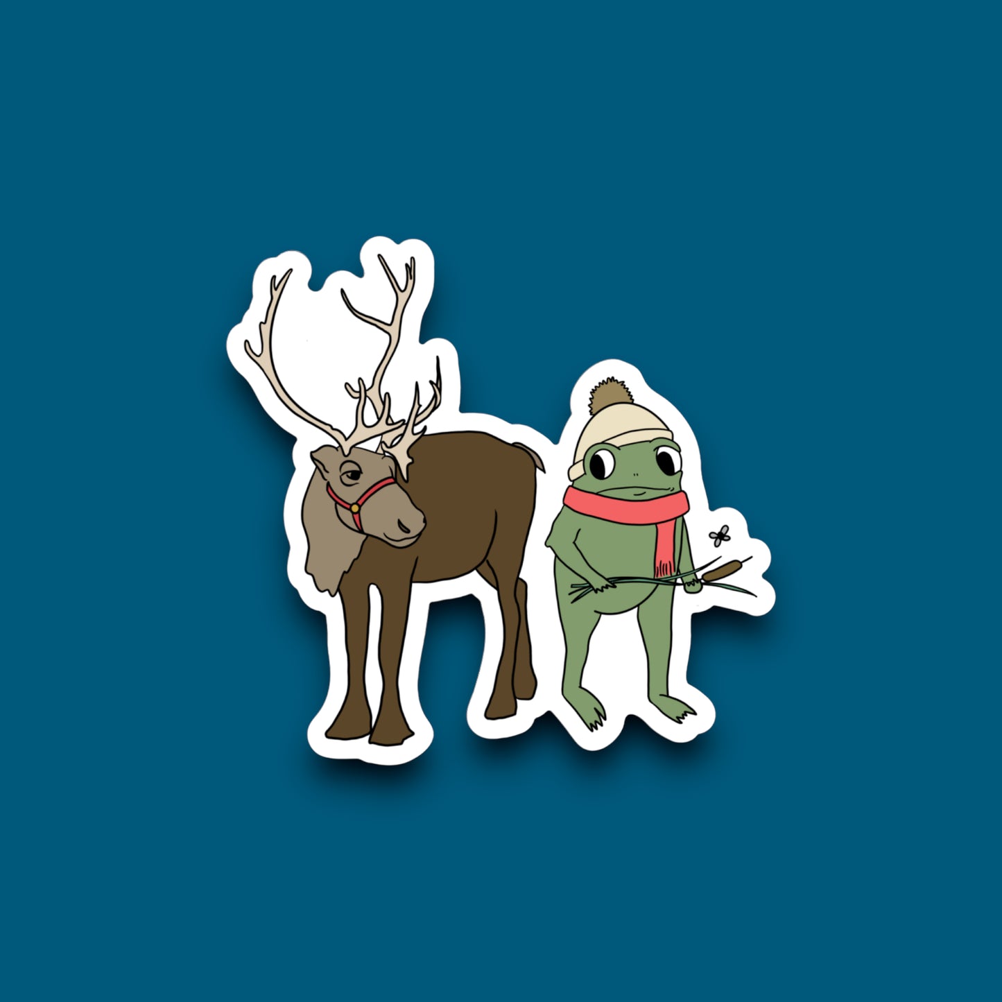Frog and Reindeer Sticker