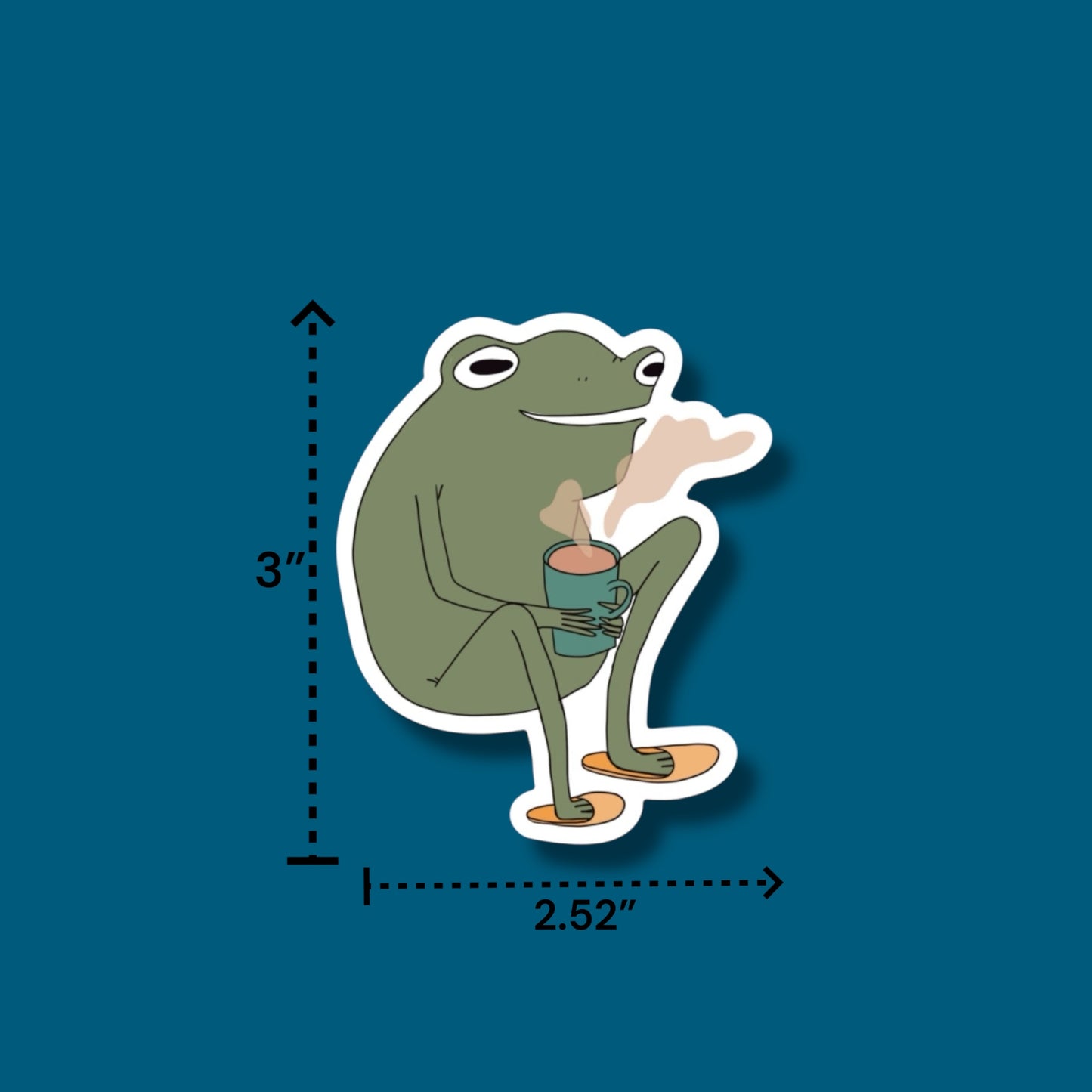 Morning Coffee Frog Sticker