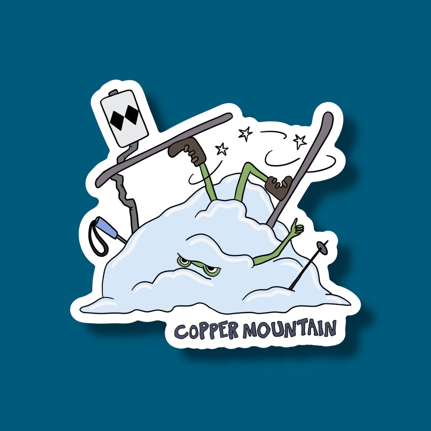 Copper Mountain Frog Wipeout Sticker