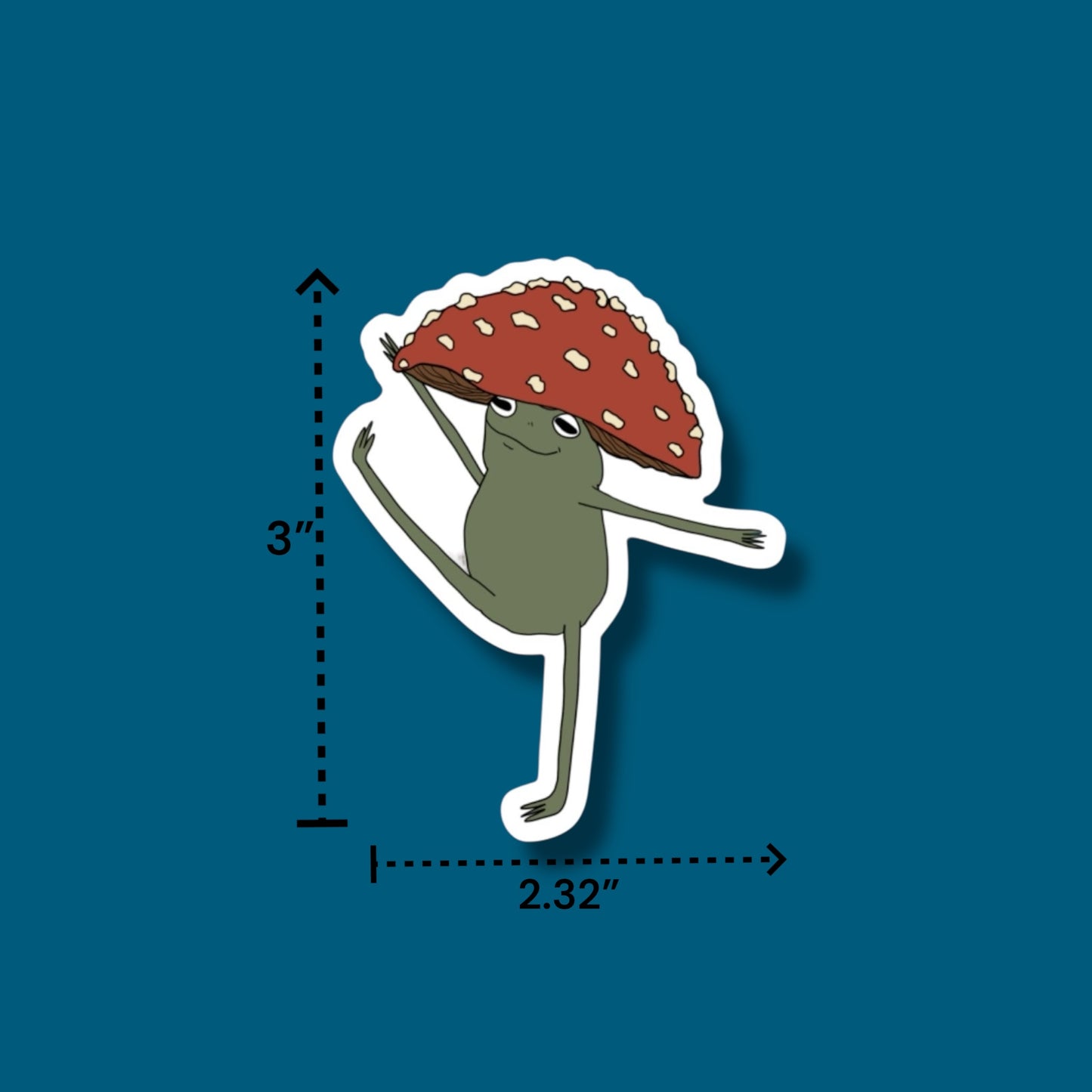 Dancing Frog With Mushroom Hat Sticker