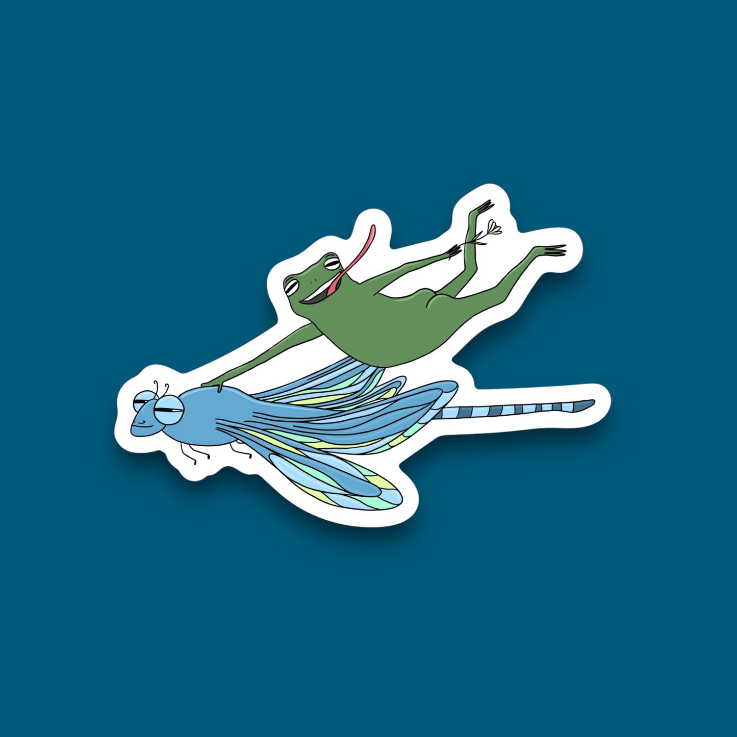Frog Riding’ A Dragonfly Sticke