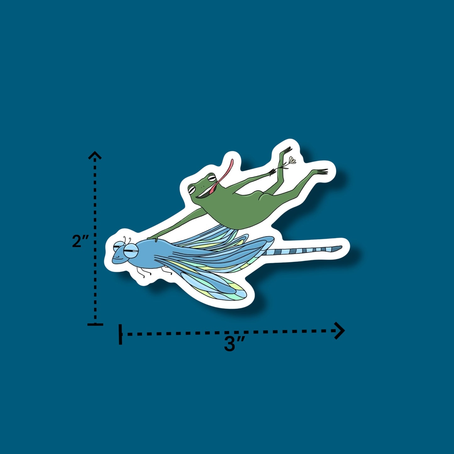 Dragonfly n Frog Sticker (Pack of 12)