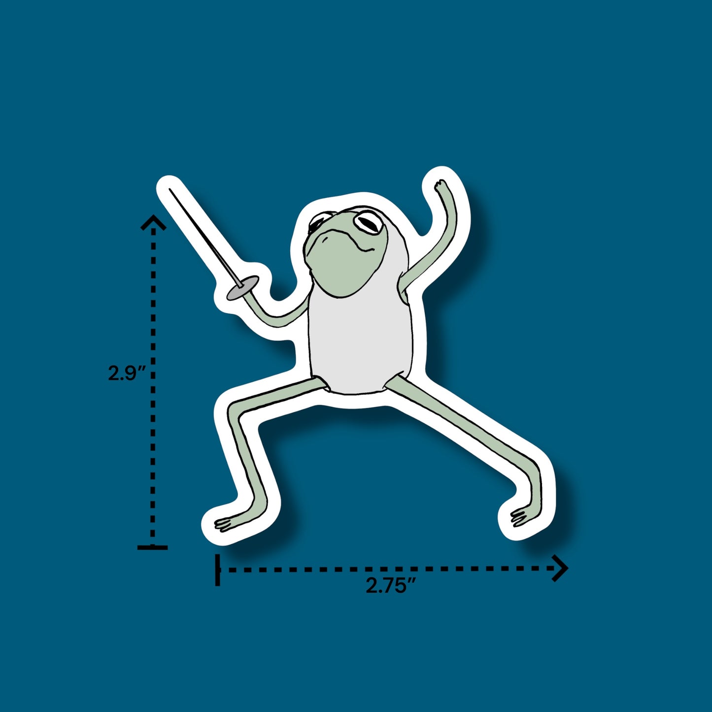 Fencing Frog Sticker