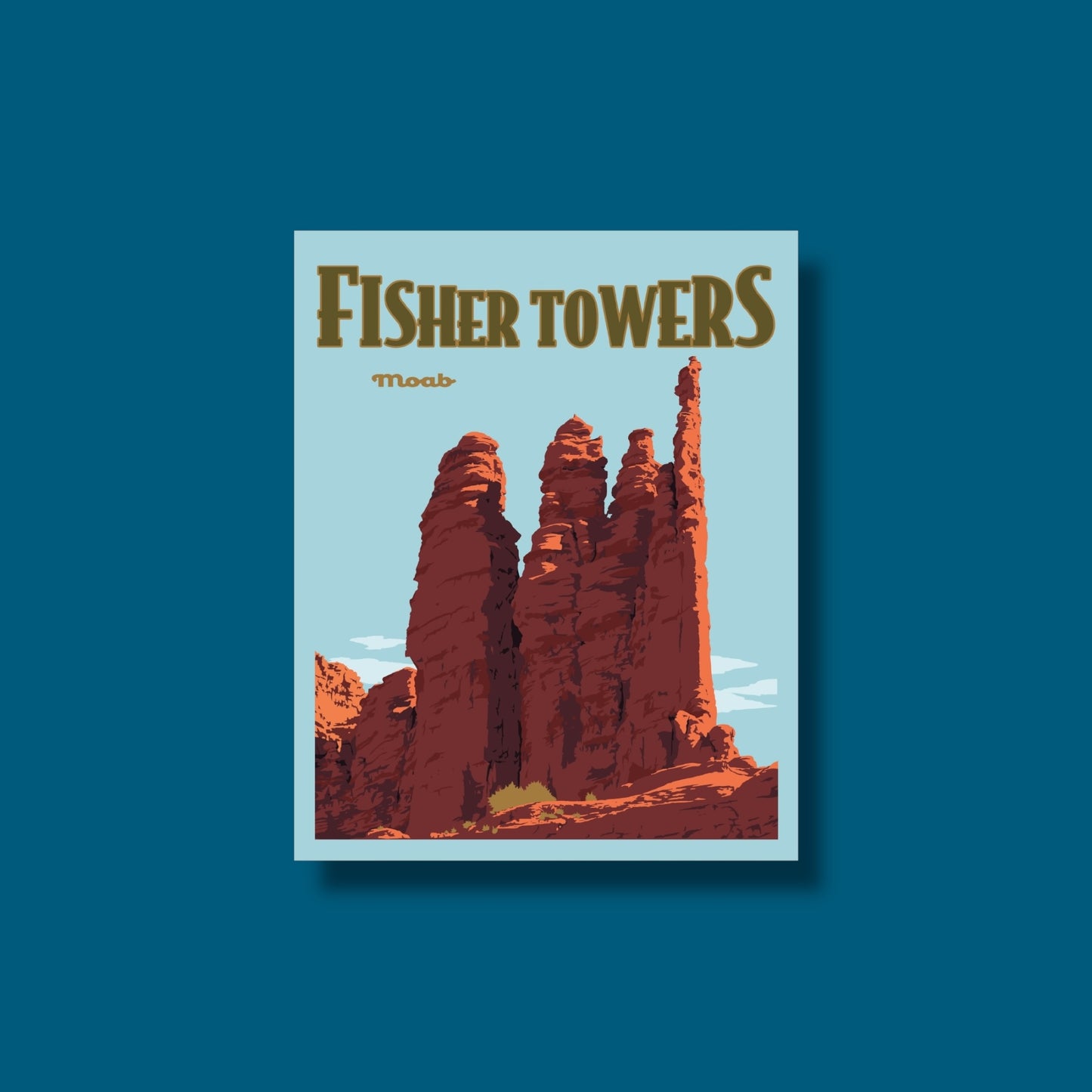 Fisher Towers- Poster Sticker