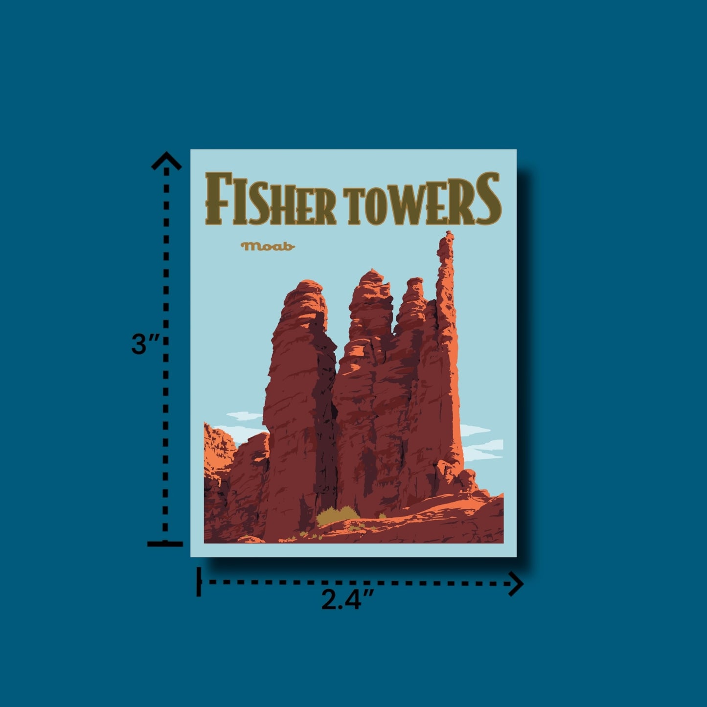 Fisher Towers- Poster Sticker