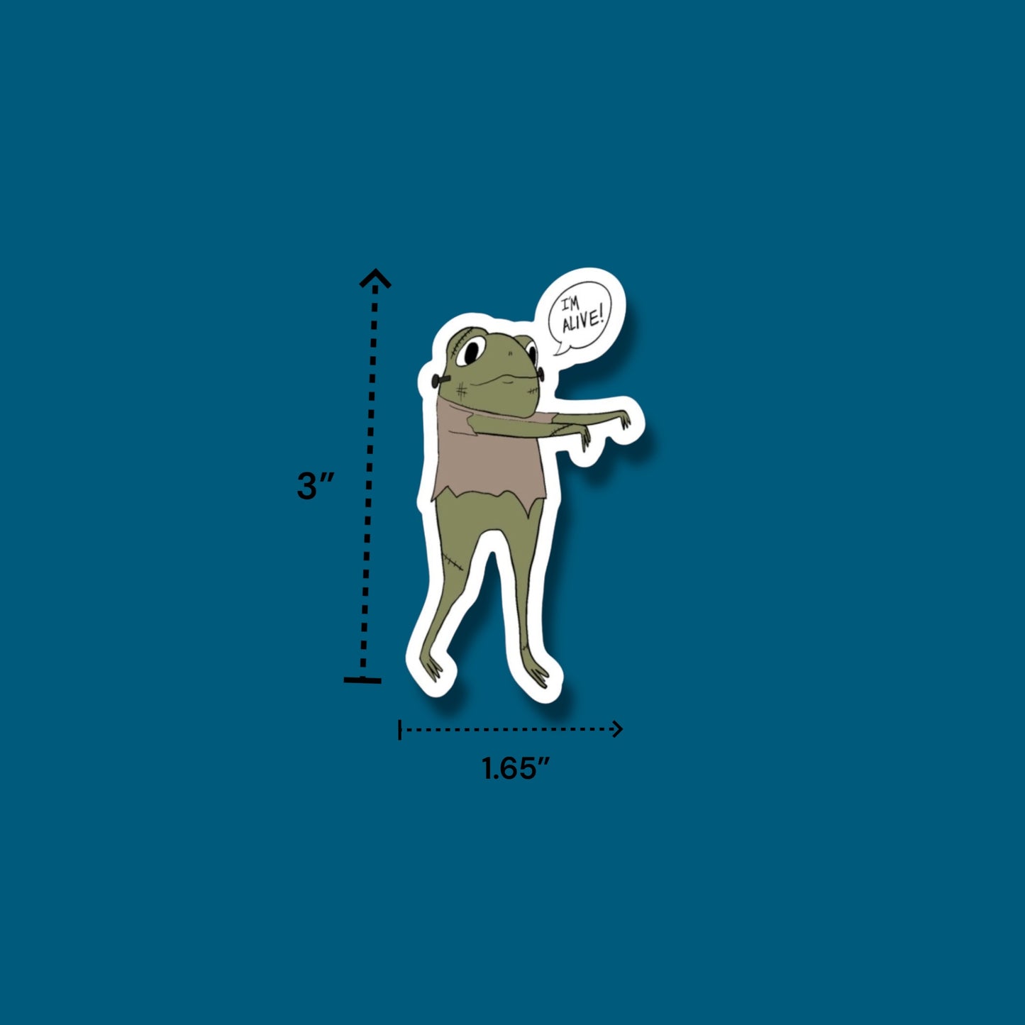 Zombie Frog Sticker (Pack of 12)