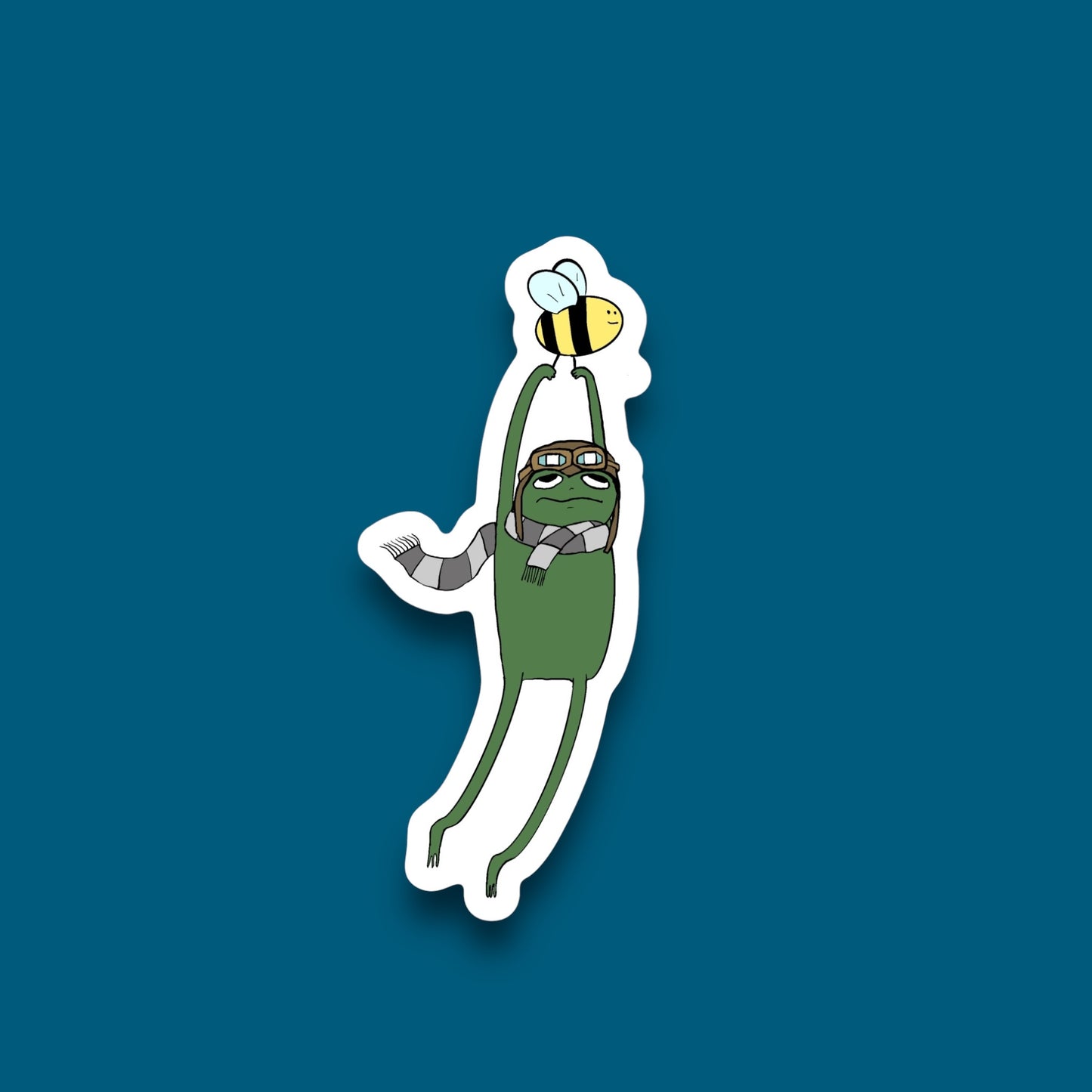 Bee Flyin’ Frog Sticker