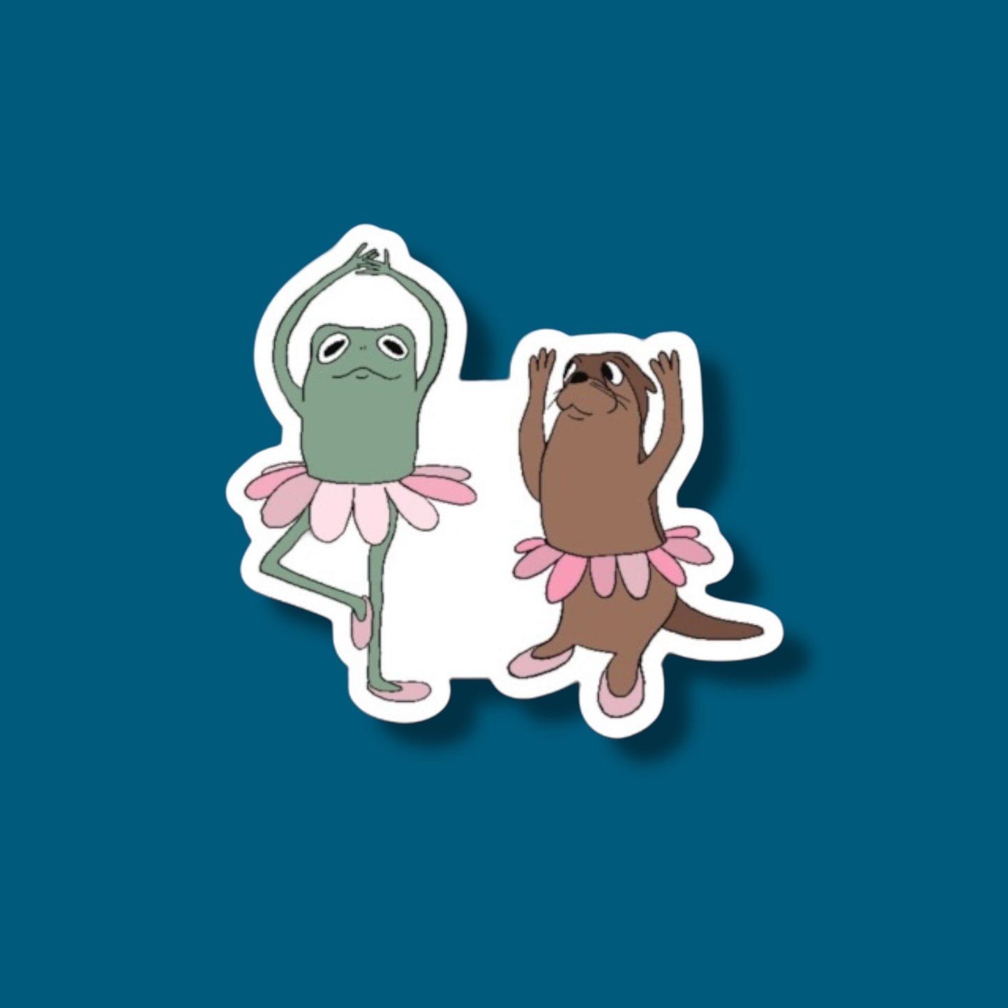 Ballerina Frog & Otter Sticker