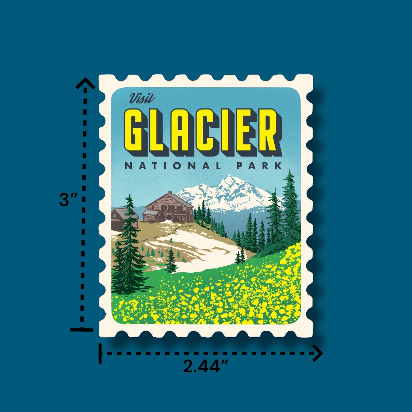Glacier Retro Stamp Sticker