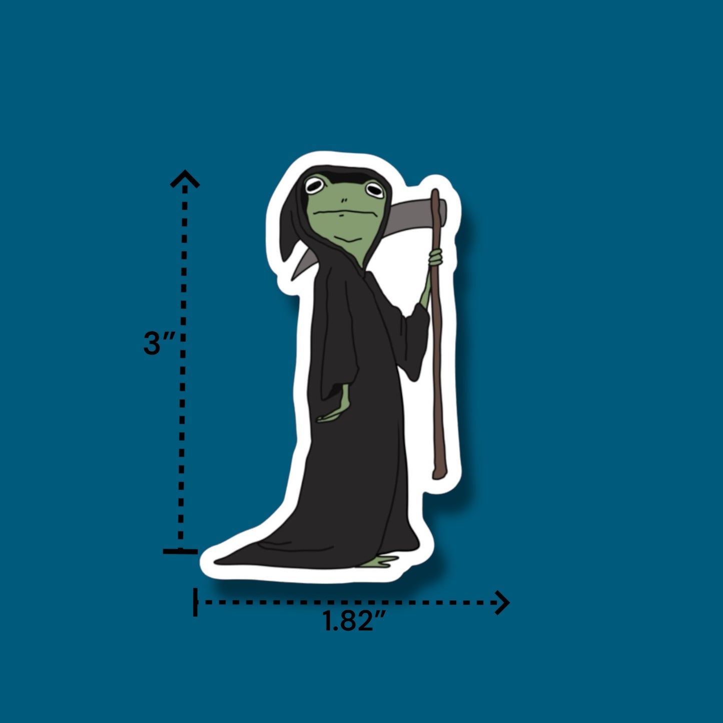 Grim Reaper Frog Sticker (Pack of 12)