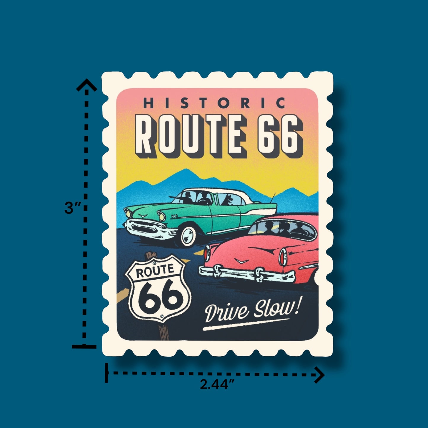 Route 66 Retro Stamp Sticker