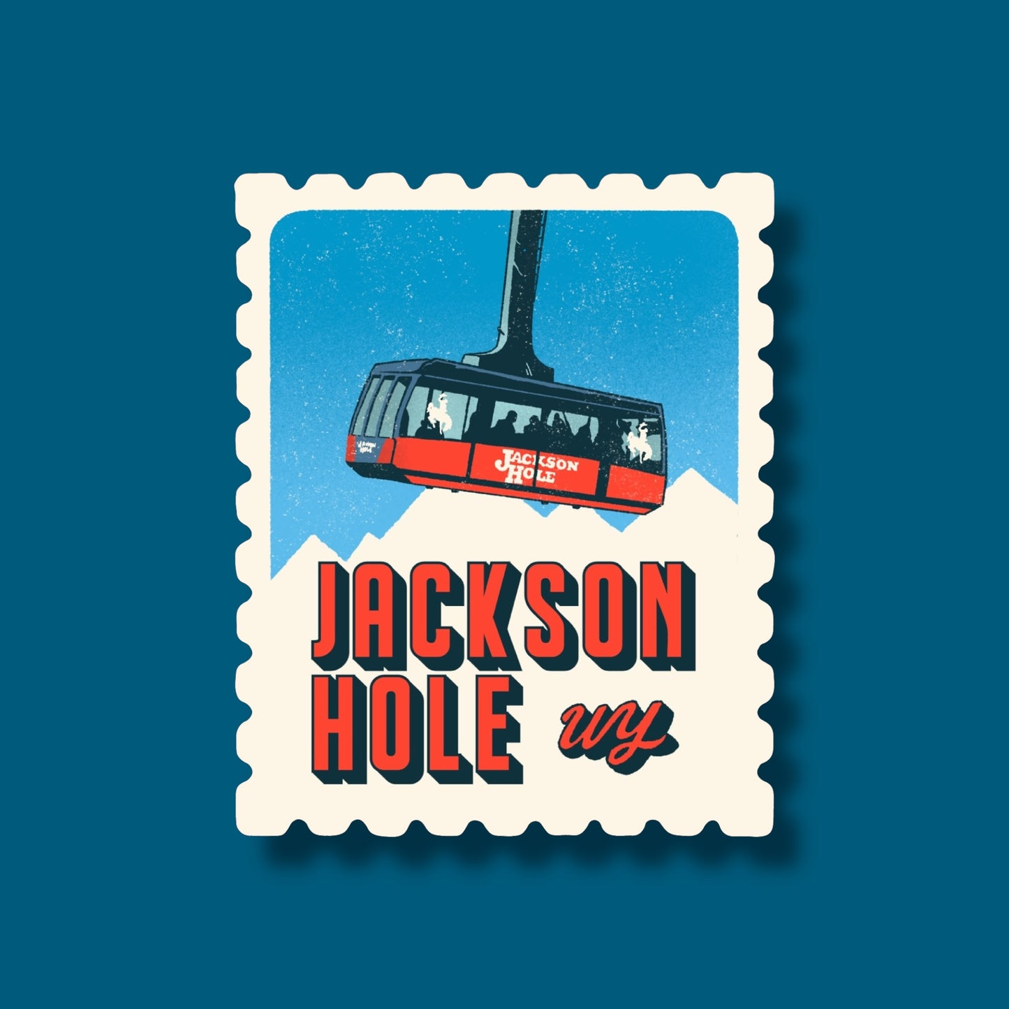 Jackson Hole Retro Stamp Sticker