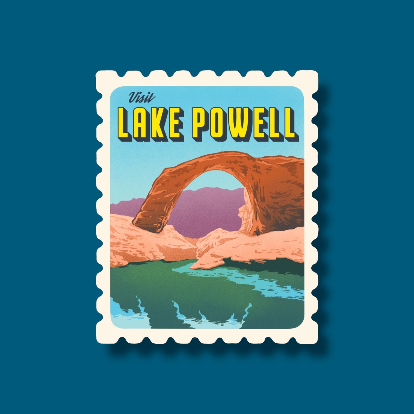 Lake Powell Retro Stamp Sticker
