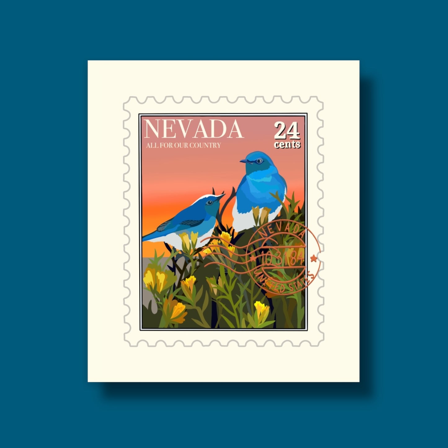 Nevada Bird Stamp Sticker