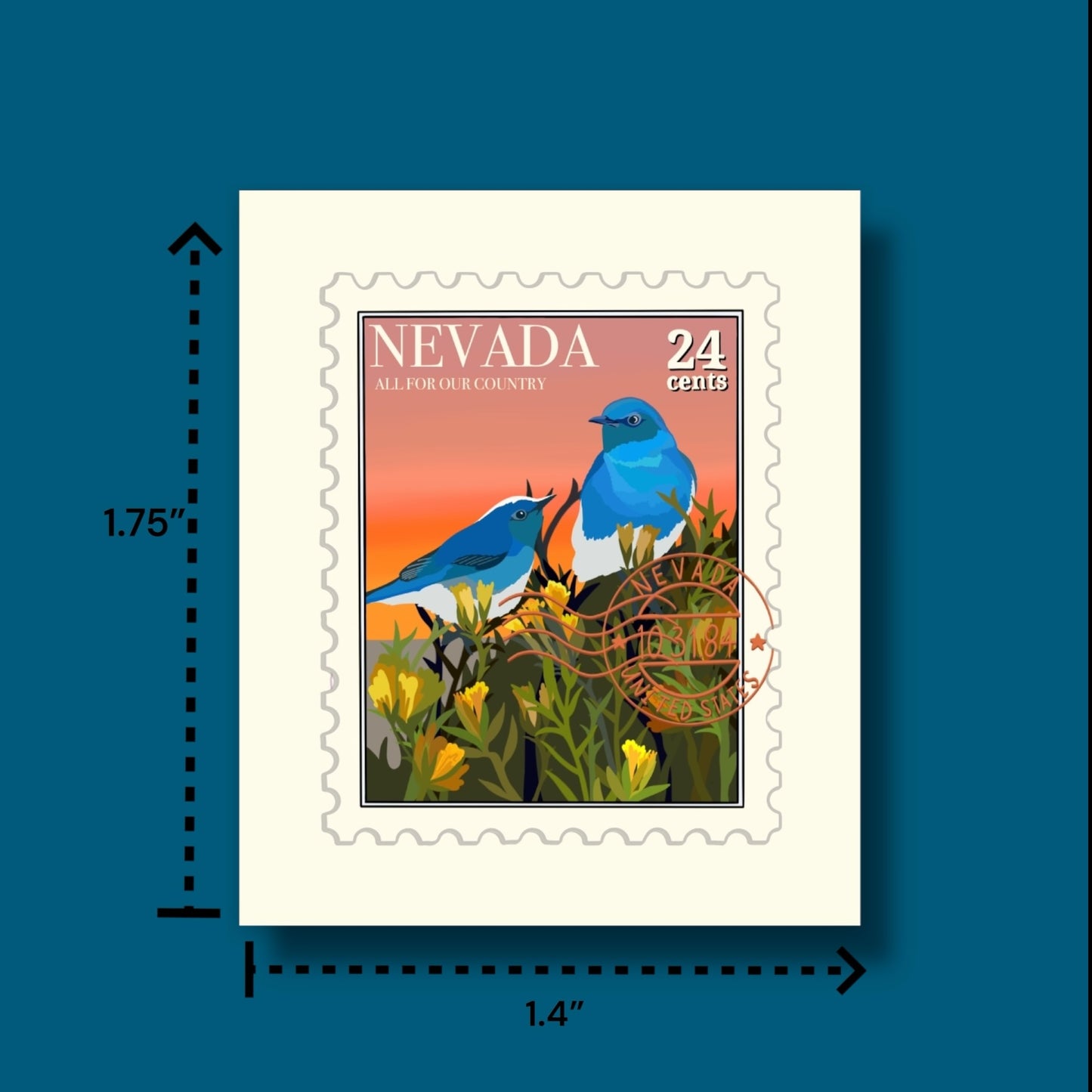 Nevada Bird Stamp Sticker