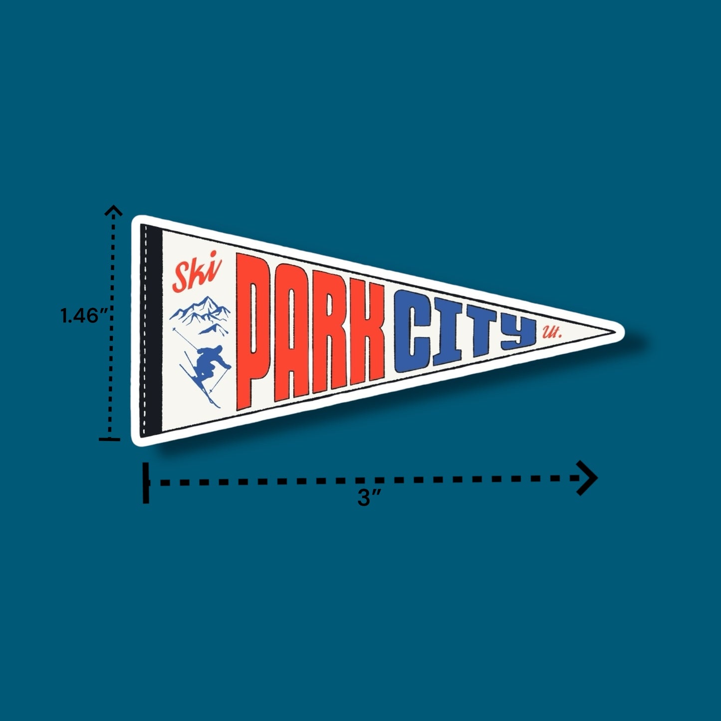 Ski Park City Pennant Sticker (Pack of 12)