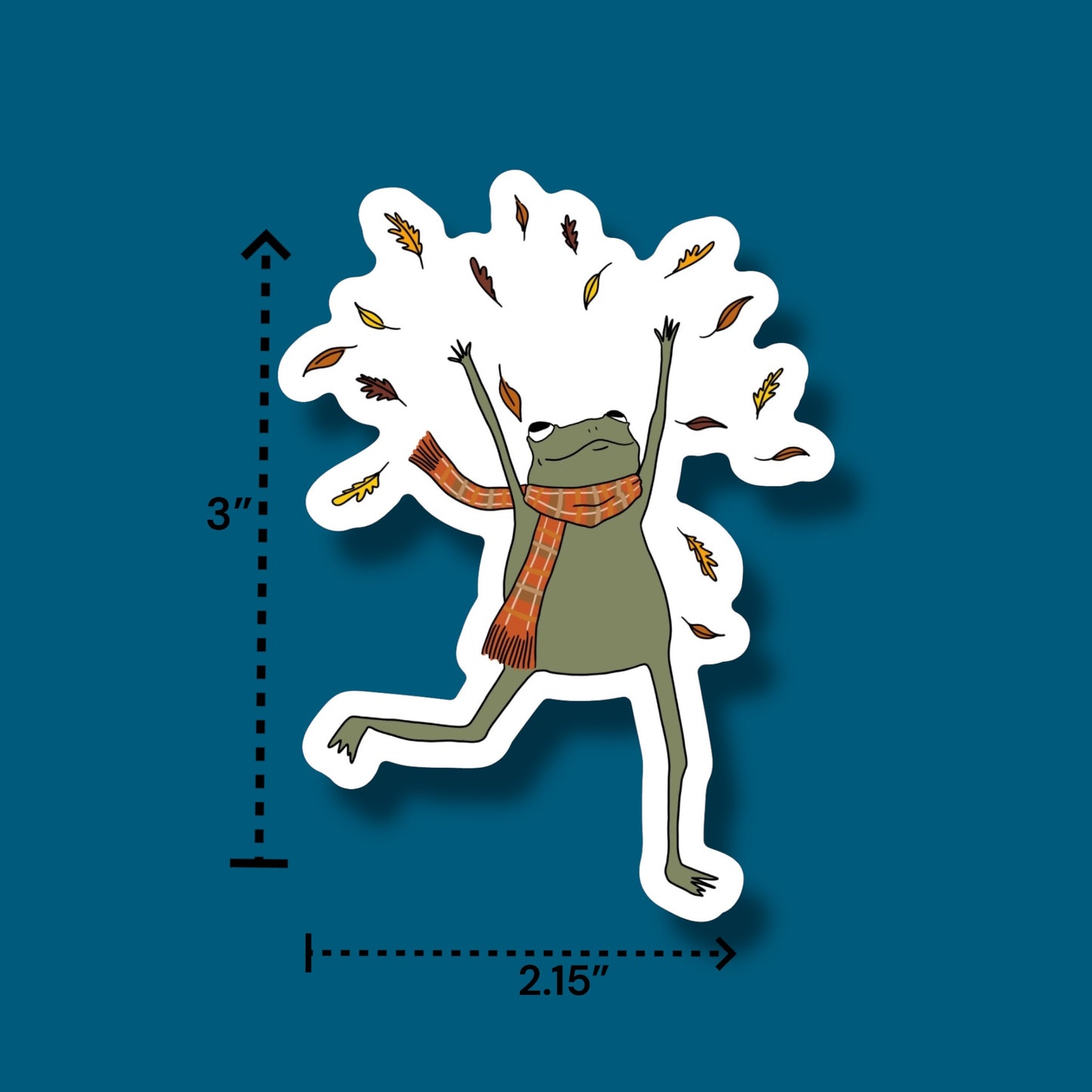 Playin' In The Leafs Frog Sticker