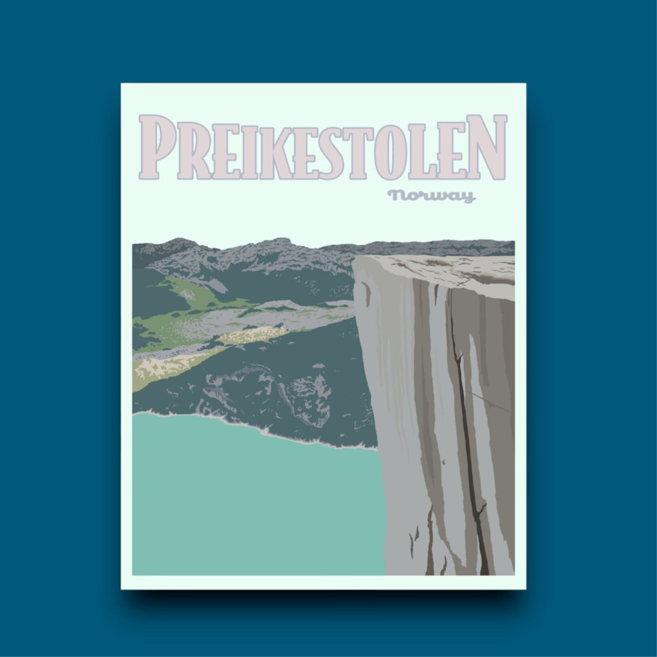 Preikestolen Norway- Poster Sticker