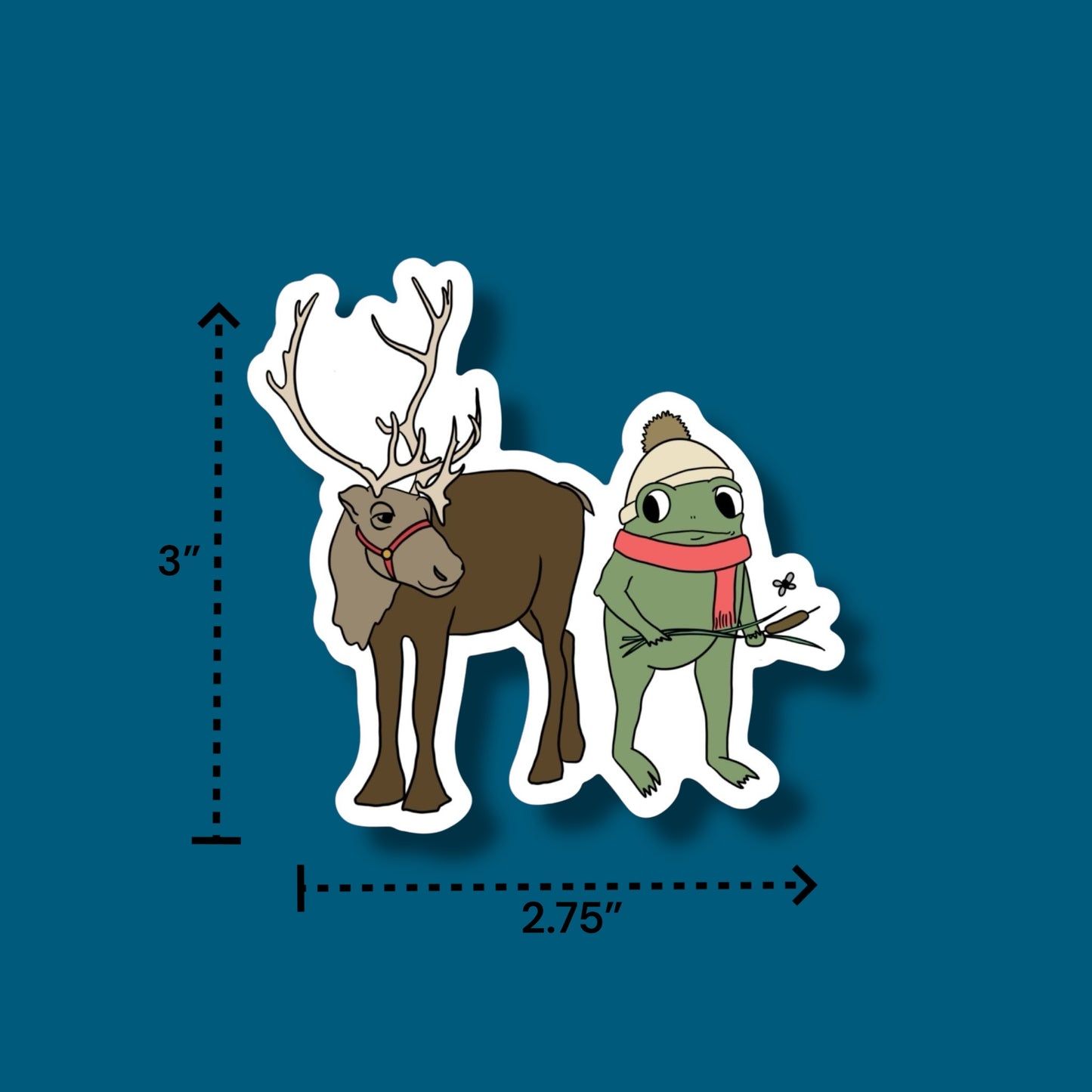 Frog and Reindeer Sticker