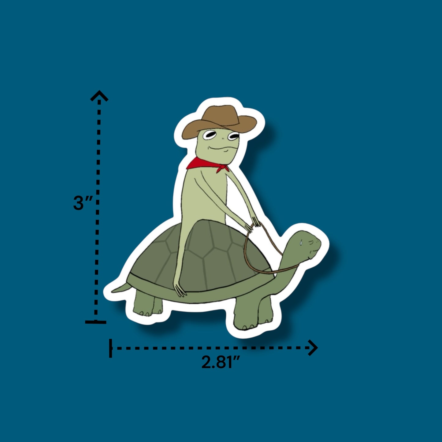 Frog Ridin’ A Turtle Sticker