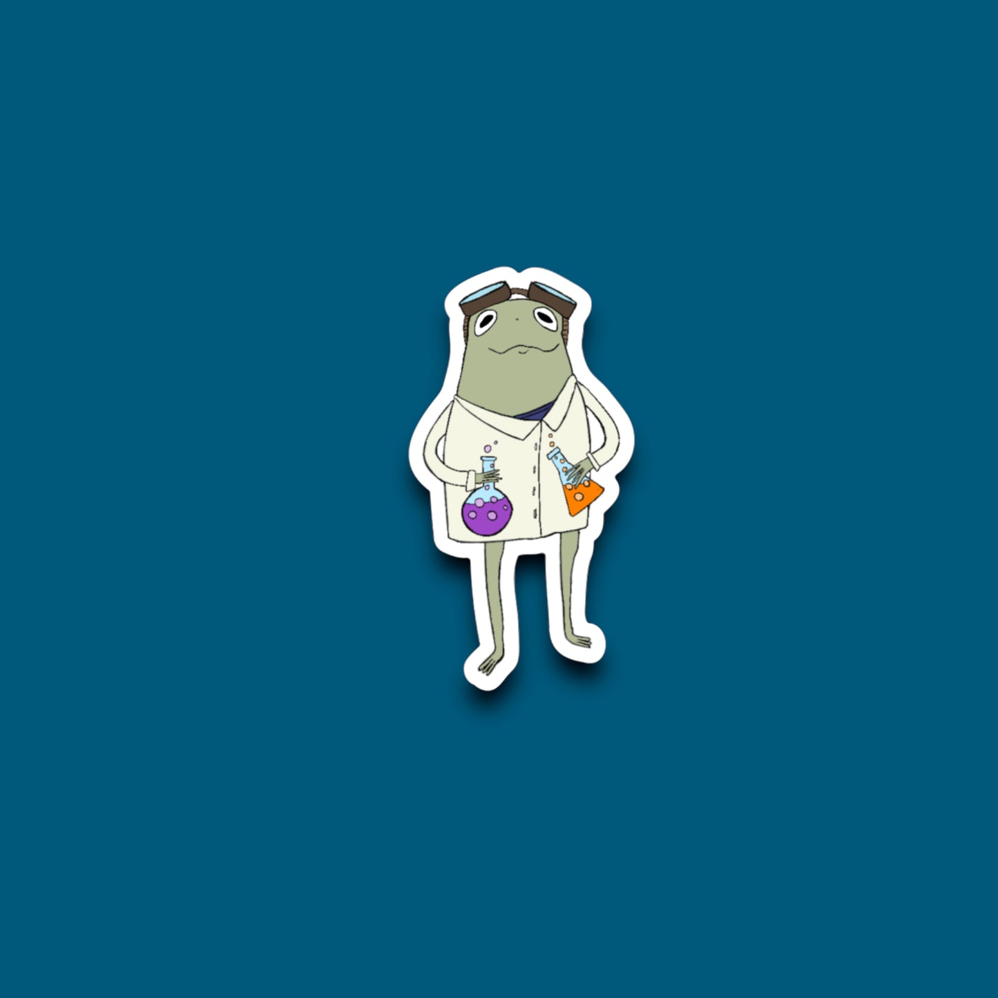 Frog Scientist Sticker