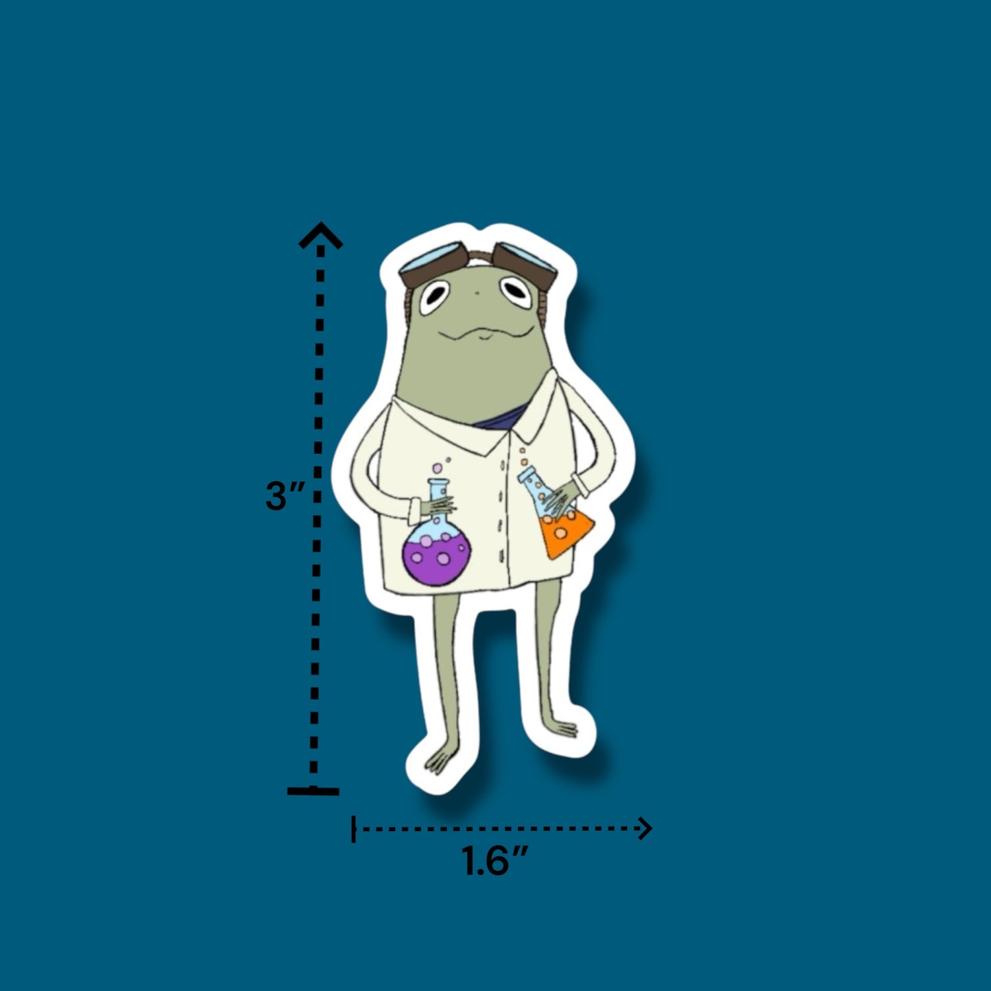Frog Scientist Sticker