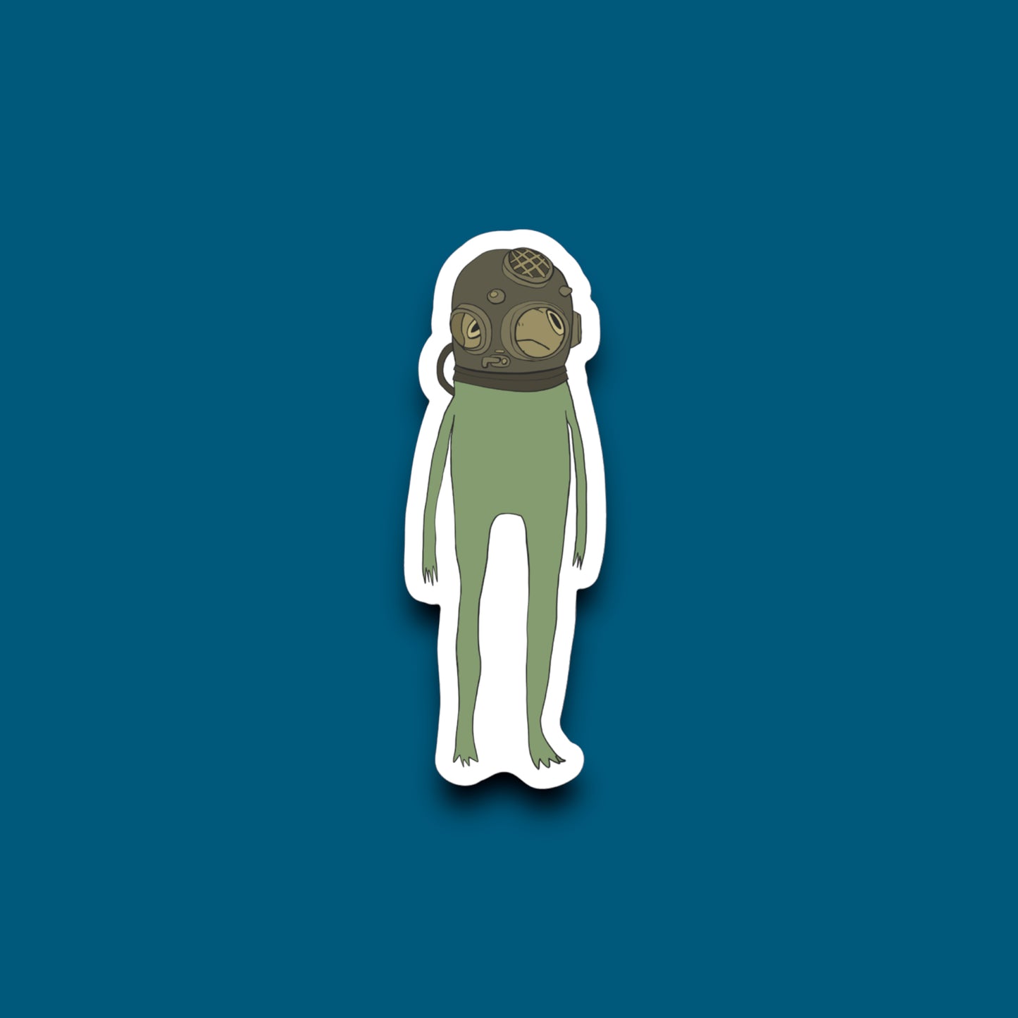 Frog With Scuba Diver Mask Sticker