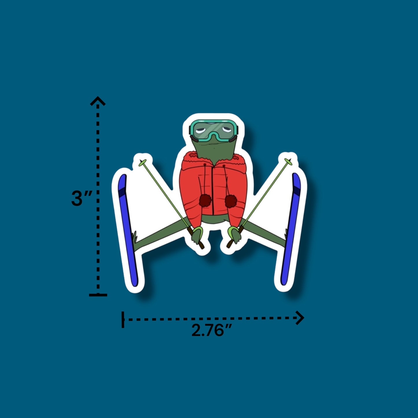 Spread Eagle Skier Frog Sticker