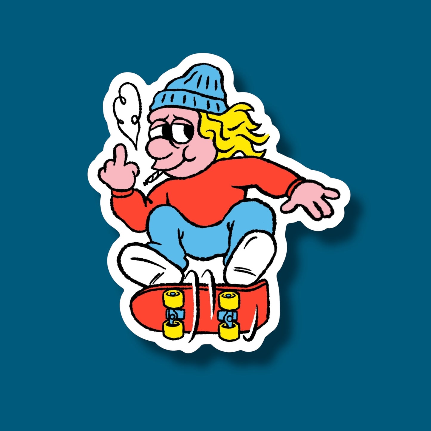 Skateboarding Bum Sticker