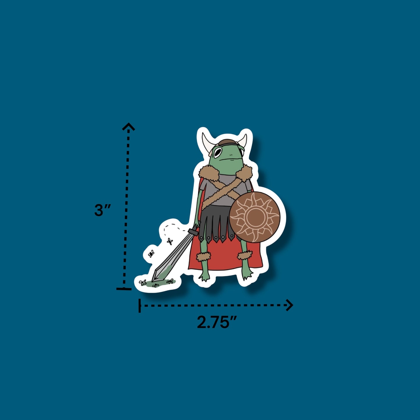 Viking Frog Sticker (Pack of 12)
