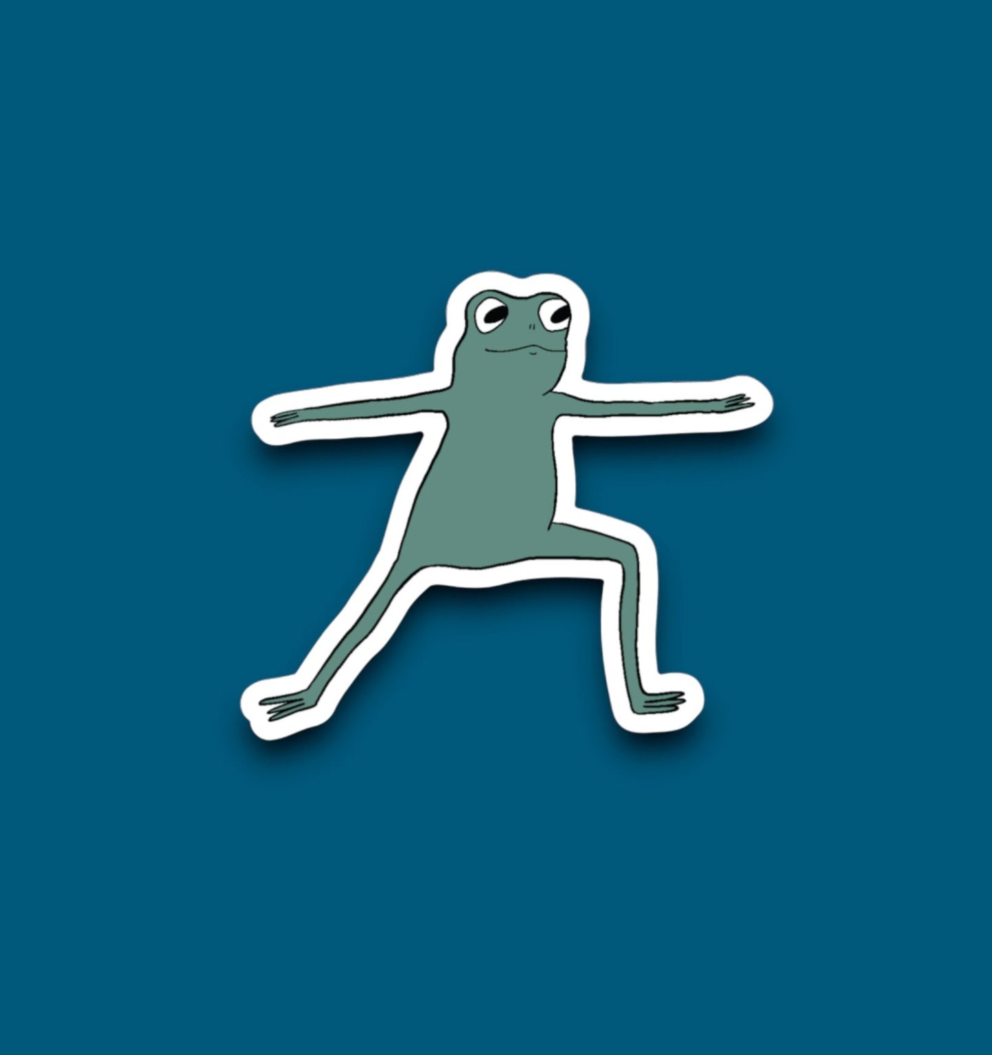 Warrior 2 Pose Frog Sticker