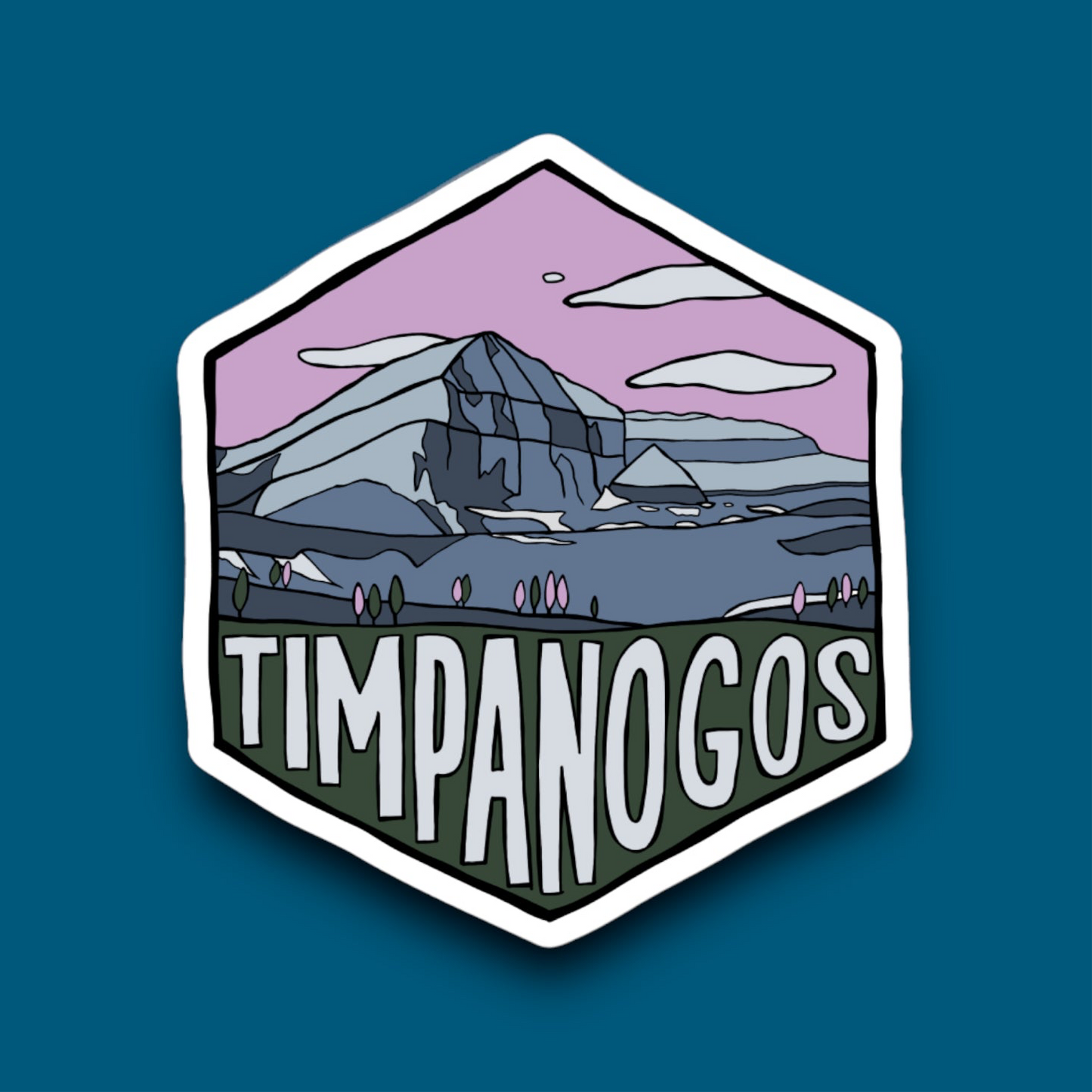 Mount Timpanogos, Utah- Hexagon Sticker